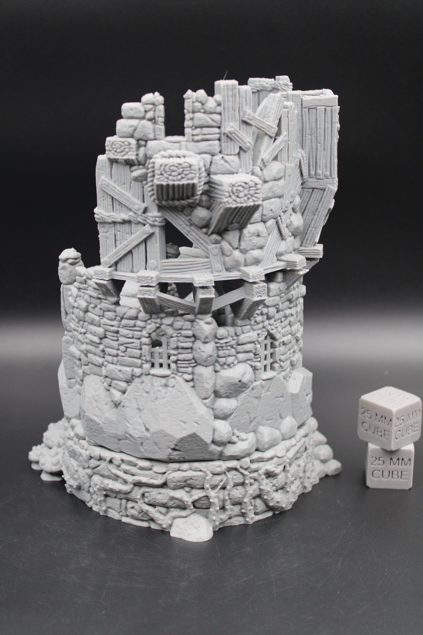 Tabletop Terrain Tower Ruin with Crypt Ossuary Dnd Rpg Skirmish Wargame 28mm