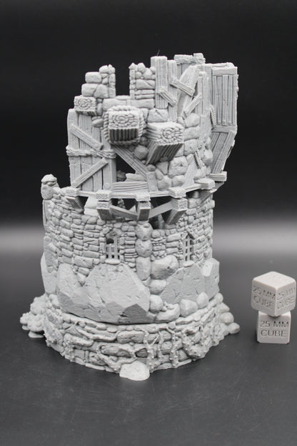 Tabletop Terrain Tower Ruin with Crypt Ossuary Dnd Rpg Skirmish Wargame 28mm