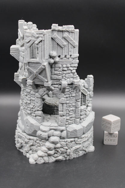 Tabletop Terrain Tower Ruin with Crypt Ossuary Dnd Rpg Skirmish Wargame 28mm