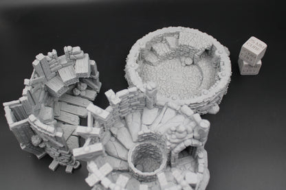 Tabletop Terrain Tower Ruin with Crypt Ossuary Dnd Rpg Skirmish Wargame 28mm