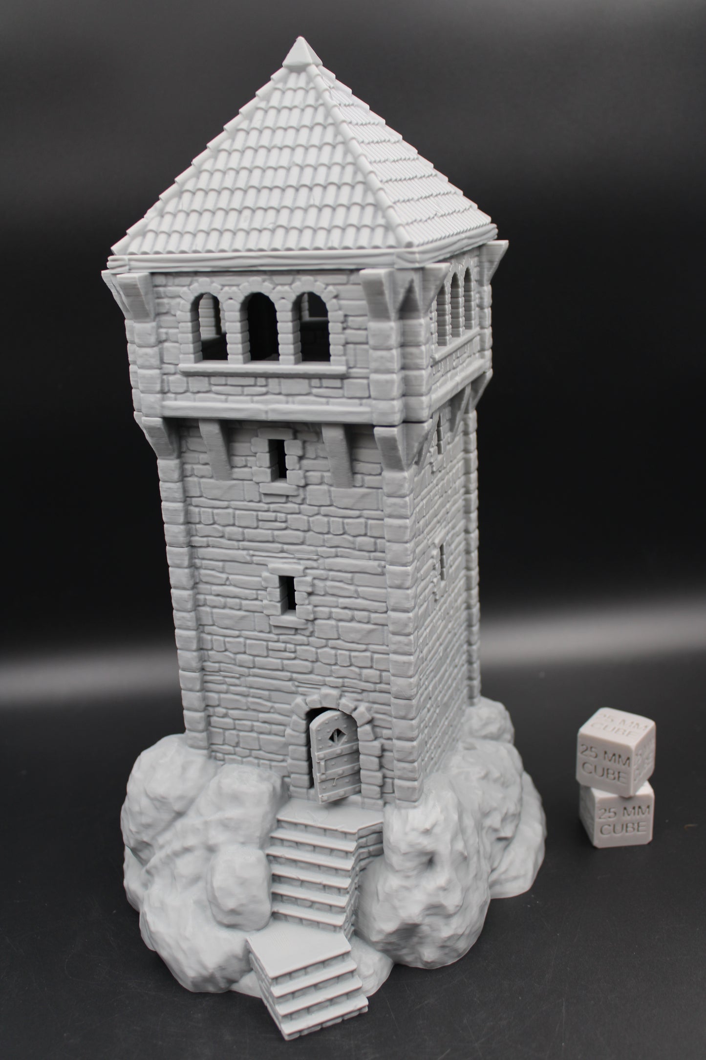 Tabletop Terrain Seaside Defense Watch Guard Tower Tile Roof Dnd Rpg Wargame Skirmish 28-32mm