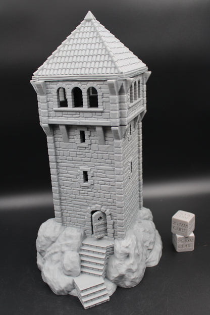 Tabletop Terrain Seaside Defense Watch Guard Tower Tile Roof Dnd Rpg Wargame Skirmish 28-32mm