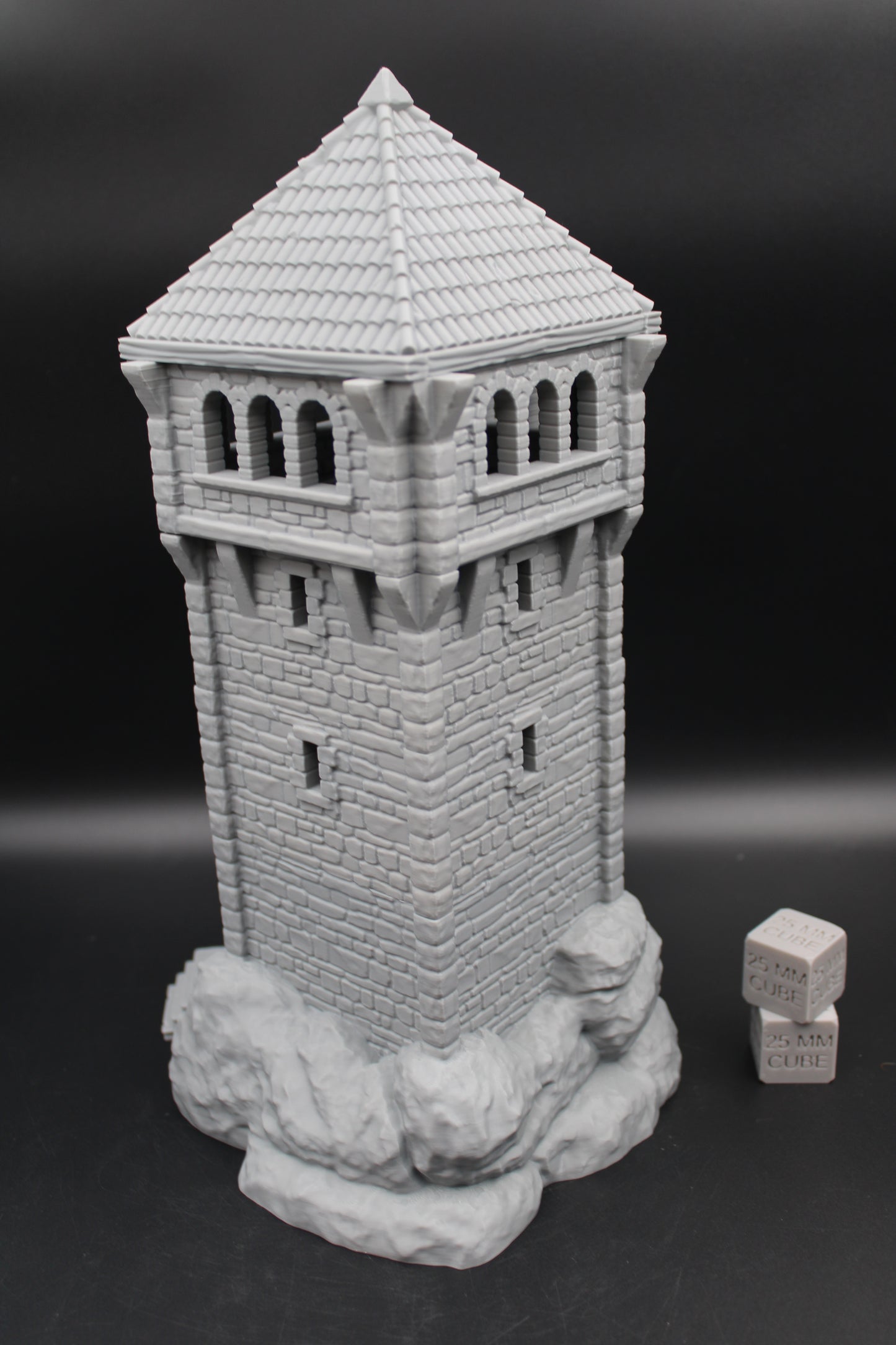 Tabletop Terrain Seaside Defense Watch Guard Tower Tile Roof Dnd Rpg Wargame Skirmish 28-32mm