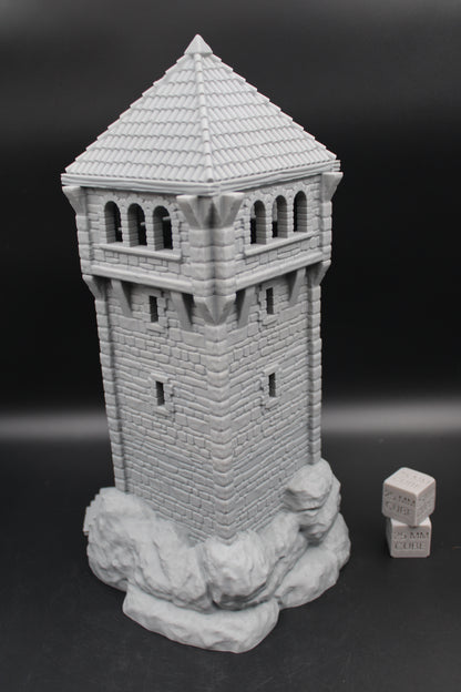 Tabletop Terrain Seaside Defense Watch Guard Tower Tile Roof Dnd Rpg Wargame Skirmish 28-32mm