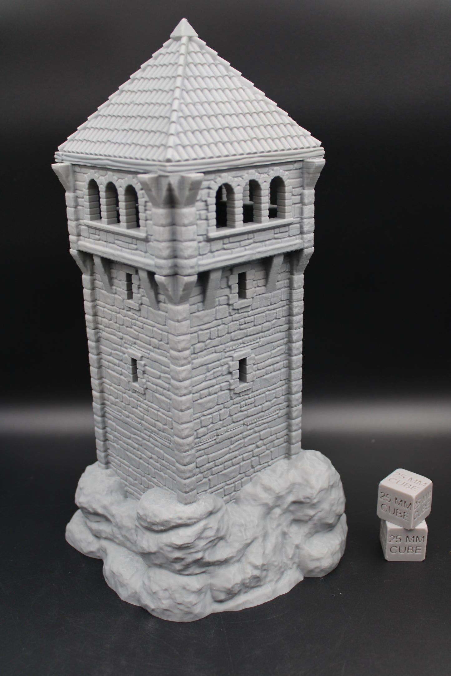 Tabletop Terrain Seaside Defense Watch Guard Tower Tile Roof Dnd Rpg Wargame Skirmish 28-32mm