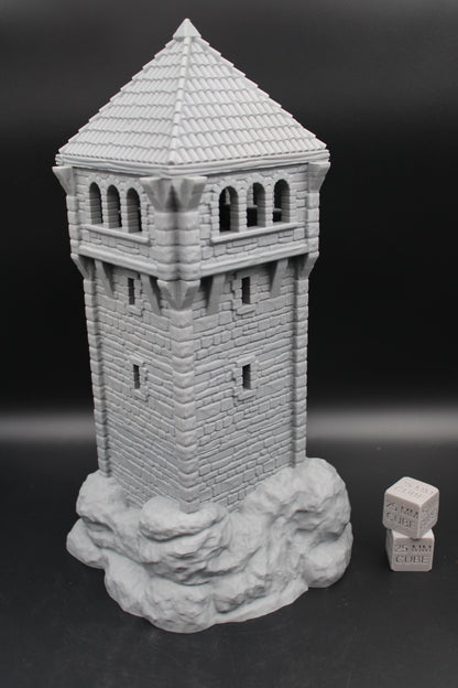 Tabletop Terrain Seaside Defense Watch Guard Tower Tile Roof Dnd Rpg Wargame Skirmish 28-32mm
