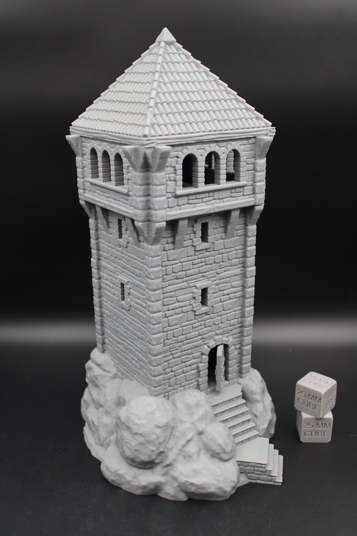 Tabletop Terrain Seaside Defense Watch Guard Tower Tile Roof Dnd Rpg Wargame Skirmish 28-32mm