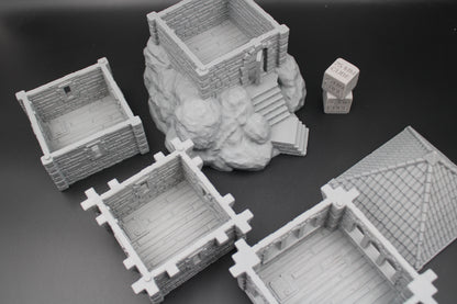 Tabletop Terrain Seaside Defense Watch Guard Tower Tile Roof Dnd Rpg Wargame Skirmish 28-32mm