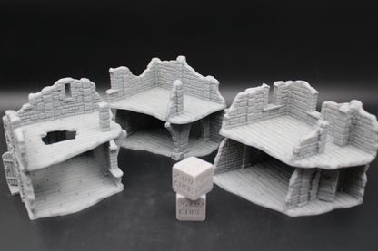 Tabletop Terrain Seaside Modular Ruins Set of 3 Dnd Rpg Wargame Skirmish 28-32mm