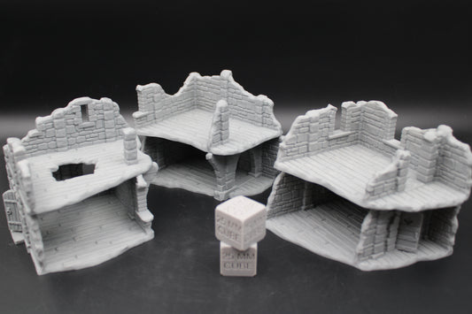 Tabletop Terrain Seaside Modular Ruins Set of 3 Dnd Rpg Wargame Skirmish 28-32mm