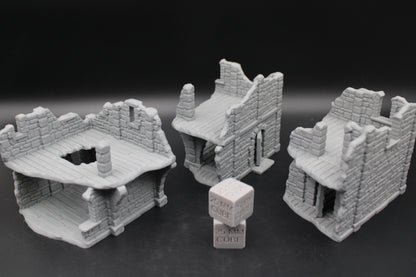Tabletop Terrain Seaside Modular Ruins Set of 3 Dnd Rpg Wargame Skirmish 28-32mm