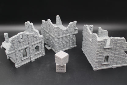 Tabletop Terrain Seaside Modular Ruins Set of 3 Dnd Rpg Wargame Skirmish 28-32mm