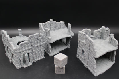 Tabletop Terrain Seaside Modular Ruins Set of 3 Dnd Rpg Wargame Skirmish 28-32mm