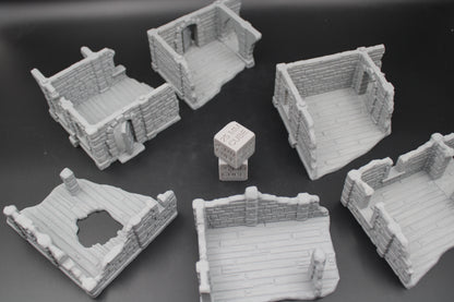 Tabletop Terrain Seaside Modular Ruins Set of 3 Dnd Rpg Wargame Skirmish 28-32mm