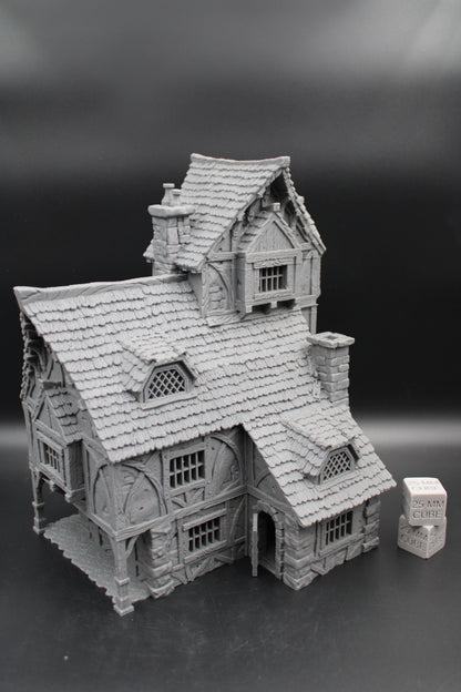 Tabletop Terrain 4 story Medieval Mansion Dnd RPG wargame skirmish 28mm