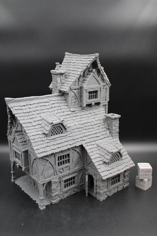 Tabletop Terrain 4 story Medieval Mansion Dnd RPG wargame skirmish 28mm