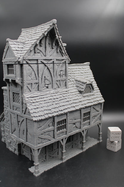 Tabletop Terrain 4 story Medieval Mansion Dnd RPG wargame skirmish 28mm
