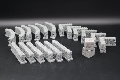 Tabletop Terrain Fantasy Town Hedge Set 18 Piece Dnd RPG wargame skirmish 28mm