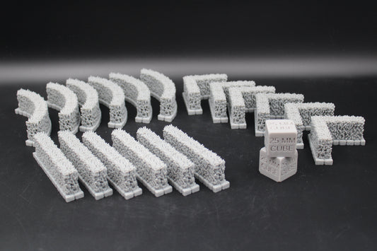 Tabletop Terrain Fantasy Town Hedge Set 18 Piece Dnd RPG wargame skirmish 28mm