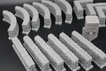 Tabletop Terrain Fantasy Town Hedge Set 18 Piece Dnd RPG wargame skirmish 28mm