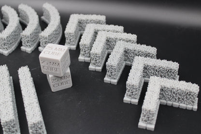 Tabletop Terrain Fantasy Town Hedge Set 18 Piece Dnd RPG wargame skirmish 28mm