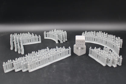 Tabletop Terrain Fantasy Farm Fence 20 Piece Set Dnd RPG wargame skirmish 28mm
