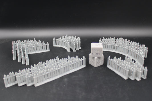 Tabletop Terrain Fantasy Farm Fence 20 Piece Set Dnd RPG wargame skirmish 28mm