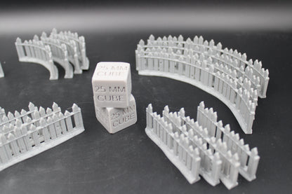 Tabletop Terrain Fantasy Farm Fence 20 Piece Set Dnd RPG wargame skirmish 28mm