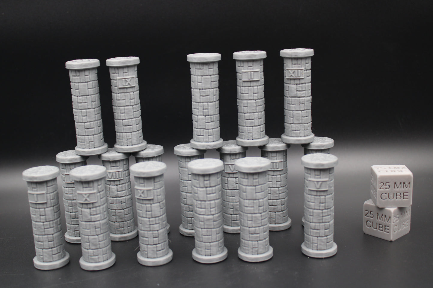 Tabletop Terrain Dungeon Round Column Pillars Objective Markers DnD Rpg Skirmish 28mm