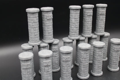 Tabletop Terrain Dungeon Round Column Pillars Objective Markers DnD Rpg Skirmish 28mm