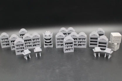Tabletop Terrain Bookcase Set Arcane University Library Mimic Dnd Rpg Wargame Skirmish 28-32mm