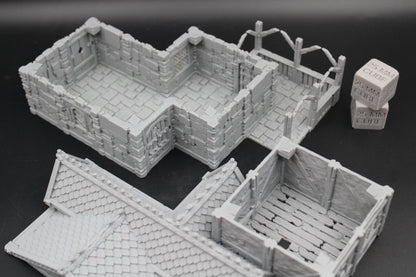 Tabletop Terrain Stone House 19of19 Town City Dnd RPG wargame skirmish 28-32mm