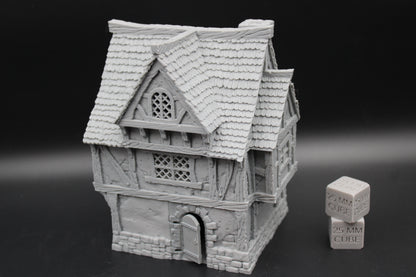 Tabletop Terrain Fantasy Scholars Home Wood Roof Dnd RPG wargame skirmish 28-32mm