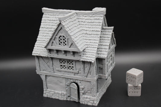 Tabletop Terrain Fantasy Scholars Home Wood Roof Dnd RPG wargame skirmish 28-32mm