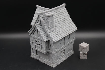 Tabletop Terrain Fantasy Scholars Home Wood Roof Dnd RPG wargame skirmish 28-32mm