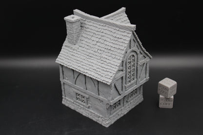 Tabletop Terrain Fantasy Scholars Home Wood Roof Dnd RPG wargame skirmish 28-32mm
