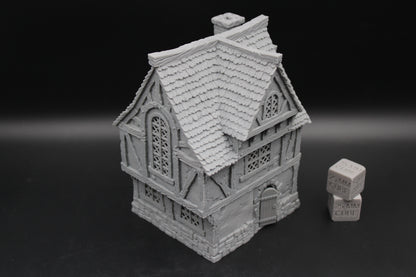 Tabletop Terrain Fantasy Scholars Home Wood Roof Dnd RPG wargame skirmish 28-32mm