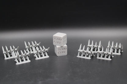 Tabletop Terrain Fantasy Spiked Barricade Scatter Set of 8 Ruin Dnd RPG wargame skirmish 28-32mm