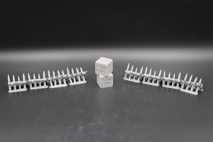 Tabletop Terrain Fantasy Spiked Barricade Scatter Set of 8 Ruin Dnd RPG wargame skirmish 28-32mm