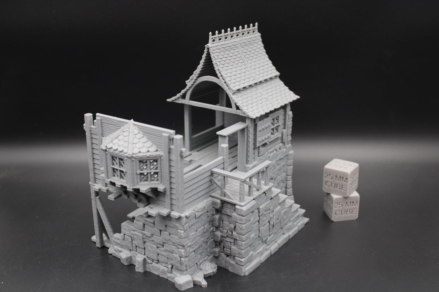 Tabletop Terrain Fantasy Multi Level House Spiked Roof Ruin Dnd RPG wargame skirmish 28mm