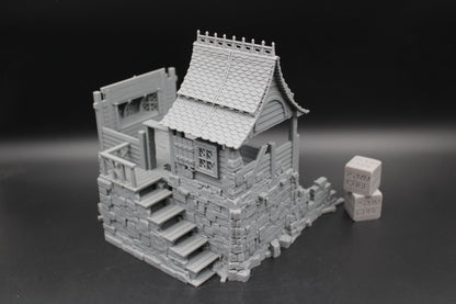 Tabletop Terrain Fantasy Multi Level House Spiked Roof Ruin Dnd RPG wargame skirmish 28mm