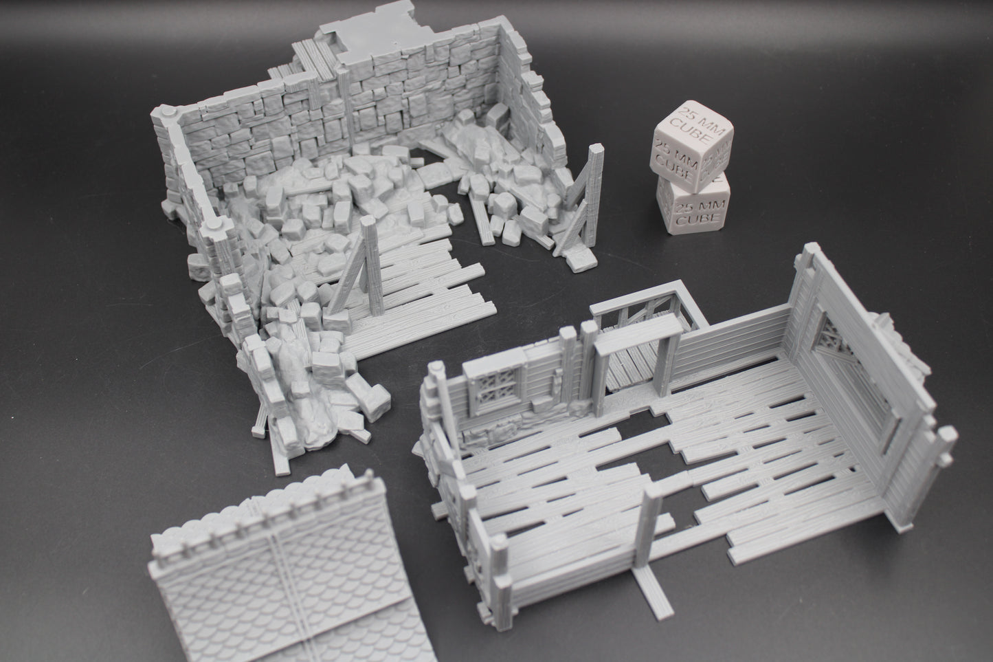 Tabletop Terrain Fantasy Multi Level House Spiked Roof Ruin Dnd RPG wargame skirmish 28mm