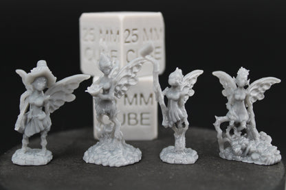 Woodland Forest Pixie Sylph Fairy Set of 4 28mm 32mm Miniature Dnd Skirmish