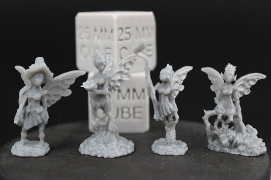 Woodland Forest Pixie Sylph Fairy Set of 4 28mm 32mm Miniature Dnd Skirmish