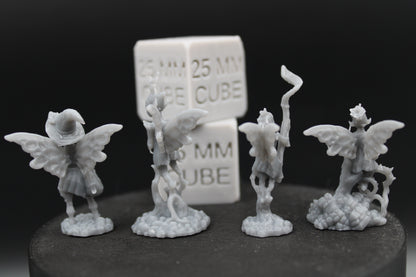 Woodland Forest Pixie Sylph Fairy Set of 4 28mm 32mm Miniature Dnd Skirmish