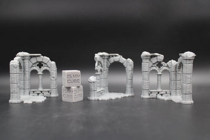 Tabletop Terrain Fantasy Corner Wall Scatter Set Ruin Dnd RPG wargame skirmish 28-32mm