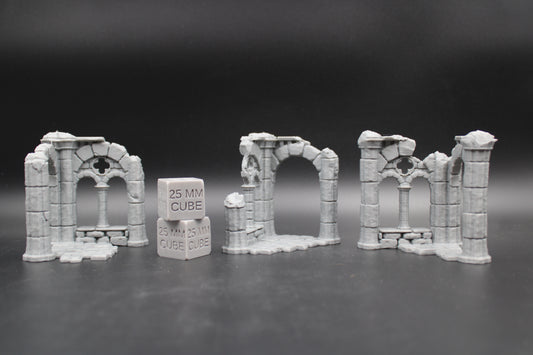 Tabletop Terrain Fantasy Corner Wall Scatter Set Ruin Dnd RPG wargame skirmish 28-32mm