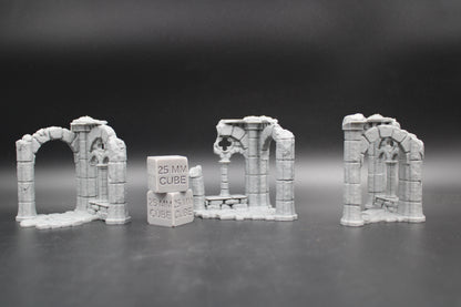 Tabletop Terrain Fantasy Corner Wall Scatter Set Ruin Dnd RPG wargame skirmish 28-32mm