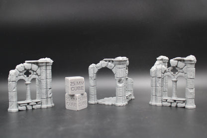 Tabletop Terrain Fantasy Corner Wall Scatter Set Ruin Dnd RPG wargame skirmish 28-32mm