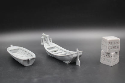 Tabletop Terrain Fantasy Boat Rowboat Ferry Set of 2 Dnd RPG Wargame Skirmish